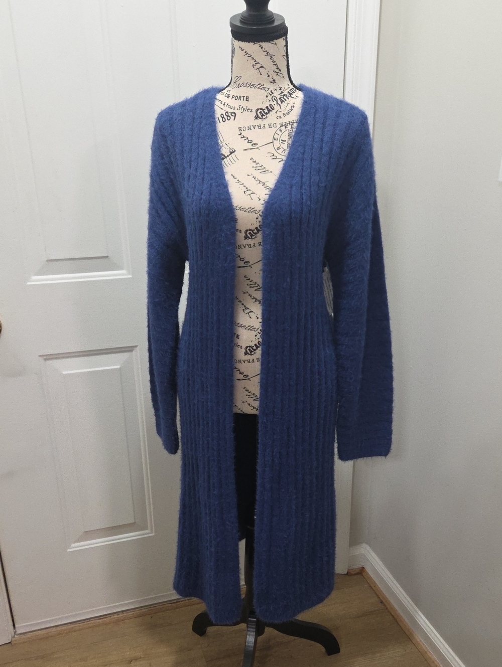 NWT Farmers Market by ONE WORLD Open-Front Longline Royal Blue Cardigan XL - Picture 1 of 5